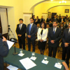 JURAMENTO. El acto de posesin, anoche, en oficinas de la Federacin de Empresarios.