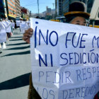 PROTESTA. Marcha de familiares en La Paz.