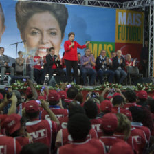 CANDIDATA. La Presidenta brasilea durante un mitin en la ciudad de Sao Paulo.