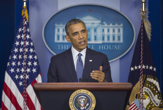 CONFERENCIA. Barack Obama habla ante los medios en la Casa Blanca.