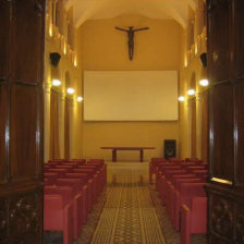 AMBIENTE. La sala de cine del Vaticano.