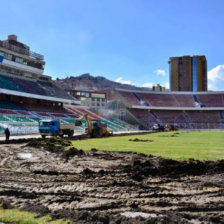 Comenzaron los trabajos en el estadio Hernando Siles.