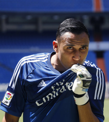 El portero costarricense Keylor Navas durante su presentacin.