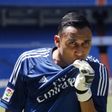 El portero costarricense Keylor Navas durante su presentacin.