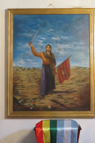 HEROÍNA. Imagen de Juana Azurduy de Padilla que se preserva en la Casa de la Libertad.
