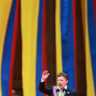 INVESTIDURA. El presidente colombiano, Juan Manuel Santos, durante su discurso.
