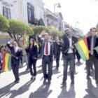 CANDIDATO. Postulantes de Unidad Demcrata durante su participacin en el desfile del 6 de Agosto recin pasado, en Sucre.