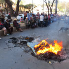 PROTESTA. La vigilia instalada por yamparas y qhara qharas en el TCP fue intervenida.