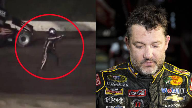 Tony Stewart (d) atropell al joven piloto Kevin Ward Jr.