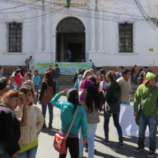 PROTESTA. Los estudiantes de Odontologa.