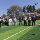 CELEBRACIN. El presidente Evo Morales en la inauguracin de una cancha en Monteagudo.