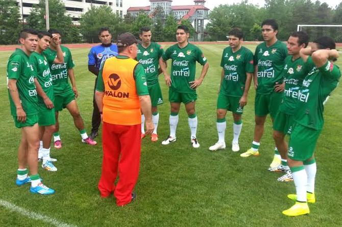 La seleccin boliviana en una de sus ltimas concentraciones.