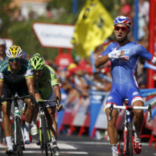 El francs Nacer Bouhanni gan la etapa de ayer de la Vuelta a Espaa.