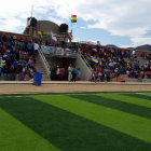 Los hinchas de Alcal poblaron las graderas del estadio para presenciar el duelo por la Primera A.