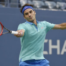 El tenista suizo Roger Federer durante el partido de ayer.