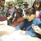 VOCERA. La ex curaca mayor de Qhara Qhara Suyu, Martha Cabrera, ayer, en una conferencia.