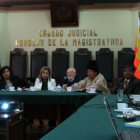 COORDINACIN. La Ministra de Justicia y autoridades judiciales se reunieron en Sucre.