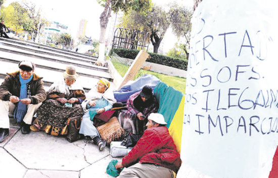 PROTESTA. Los familiares de los suboficiales continan en huelga de hambre en La Paz.