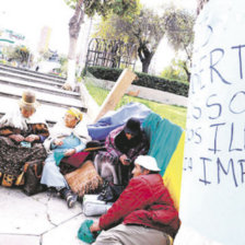 PROTESTA. Los familiares de los suboficiales continan en huelga de hambre en La Paz.