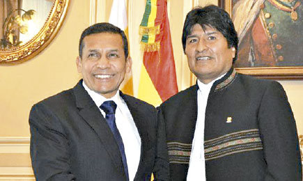 ACUERDO. Ollanta Humala y Evo Morales.