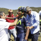 Quintana (c) abandon la Vuelta 2014 el pasado martes.