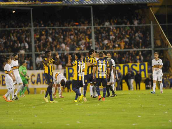 La celebracin del conjunto de Rosario Central, que anoche rescat un punto en su casa.