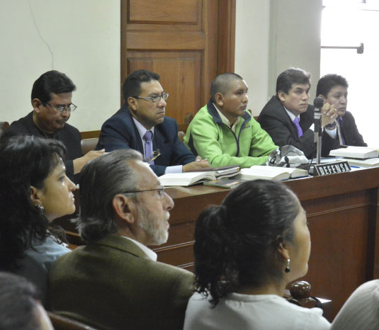 LIBRE. El candidato Mario Orellana, ayer, durante la audiencia en Cochabamba.