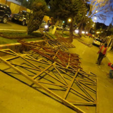 TRABAJO. La instalacin de las graderas en inmediaciones de la avenida Venezuela.