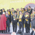 OBRAS. El presidente Evo Morales inaugur la lnea amarilla del Telefrico de La Paz, ayer.