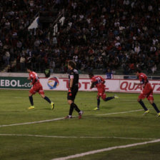 La celebracin de los dos goles estudiantiles anoche, en el estadio Patria, que le permiten soar con una hazaa en la ciudad peruana de Trujillo, la prxima semana.