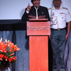 APERTURA. Evo Morales durante su participacin en la inauguracin de la Expocruz.