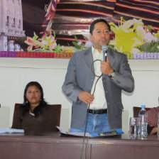 CONFERENCIA. Luis Arce Catacora brind una conferencia en la Gobernacin.