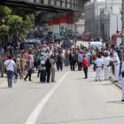 TERRORISMO. El puesto policial tras el ataque.