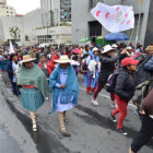 PROTESTA. Representantes de los ropavejeros del pas marcharon ayer, en la Sede de Gobierno.