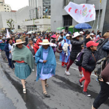 PROTESTA. Representantes de los ropavejeros del pas marcharon ayer, en la Sede de Gobierno.