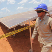 PLANTA. Instalan 17.334 paneles solares en una superficie de 11 hectreas.