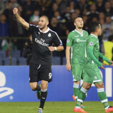 El delantero francs Karim Benzema (i) anot el gol del triunfo para el Real Madrid sobre el Ludogorest.