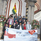 RESPALDO. El presidente Evo Morales en conferencia de prensa con organizaciones chilenas de izquierda.