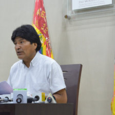 RESPUESTA. Evo Morales habl de la demanda martima en Santa Cruz.