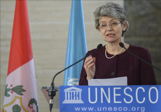 SOLICITUD. La directora general de la UNESCO, Irina Bokova, en conferencia de prensa.