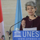 SOLICITUD. La directora general de la UNESCO, Irina Bokova, en conferencia de prensa.