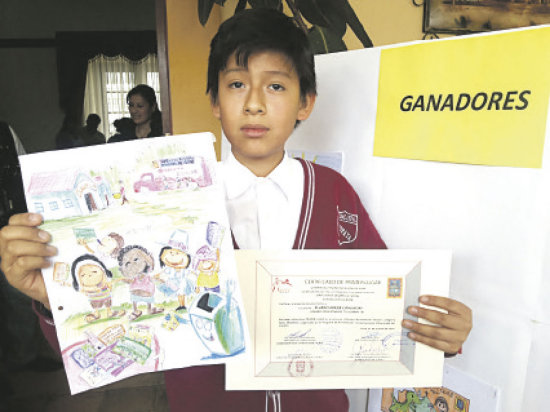 DIBUJO. lvaro Apaza, de la unidad eductiva Tucsupaya, es el ganador de la categora Primaria