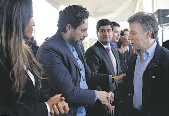 CONFLICTO. Juan Manuel Santos durante un acto oficial realizado en Bogot.