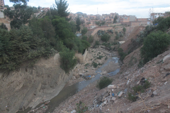 AIRES MUNICIPALES. Una vista de la quebrada de Tucsupaya, zona norte de Sucre.