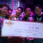 GANADORES. La banda Los Tocayos tras haber obtenido el primer lugar en el concurso organizado por la franquicia Hard Rock Caf.