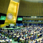 ASAMBLEA. Vista de la primera ronda de votacin en la Asamblea General de la ONU para cubrir vacantes en el Consejo de Seguridad.