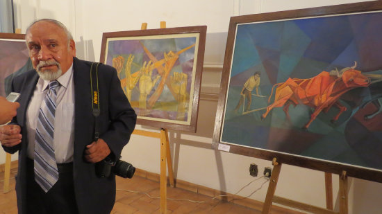 MAESTRO. El pintor Nanet Zamora en la inauguracin de su exposicin.