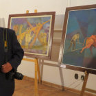 MAESTRO. El pintor Nanet Zamora en la inauguracin de su exposicin.