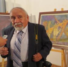 MAESTRO. El pintor Nanet Zamora en la inauguracin de su exposicin.