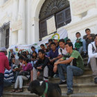 PROTESTA. Los estudiantes movilizados suspendieron las medidas por el fin de semana.